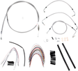 BURLY BRAND Handlebar Cable/Brake Line Kit - Complete - 16" Ape Hanger Handlebars - Stainless Steel B30-1092