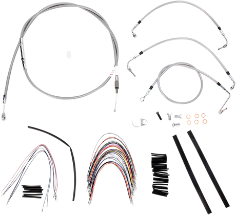 BURLY BRAND Handlebar Cable/Brake Line Kit - Complete - 16" Ape Hanger Handlebars - Stainless Steel B30-1092