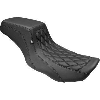 MUSTANG One Piece 2-Up Squareback Seat - Double Diamond - Smooth - FLH/FLT '23-'24 88416