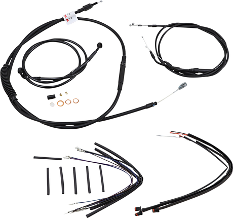 BURLY BRAND Cable Kit - Jail Bar - 12" Handlebars - Black Vinyl B30-1150