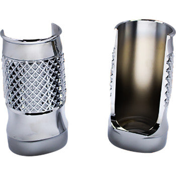 EDDIE TROTTA DESIGNS Fork Slider Covers - Cross-Cut - Chrome  TC-WT998