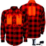 GERBING HEATED CLOTHING 7 V Battery Heated Flannel Shirt - Red/Black - 2XL GER7VFS-RB-XXL