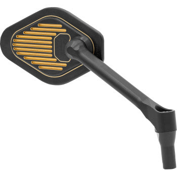 DRAG SPECIALTIES Mirror - Adjustable - Diamond - Black/Gold - Short Stem - Right 0640-1867