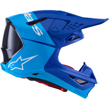 ALPINESTARS Supertech M10 Helmet - Flood - MIPS® - Blue/Black Carbon - 2XL 8301023-7282-XXL