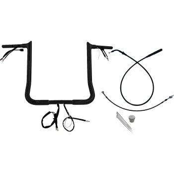 FAT BAGGERS INC. EZ Install Wired Handlebar Kit - 1-1/4" - Pointed Top - 16" - Black 949016-B