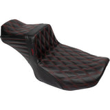 LE PERA Tailwhip Daddy Long Legs Seat - Red Double Diamond Stitch - FLH/FLT '23-'24 LV-587DLDD-R01