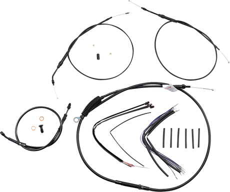 BURLY BRAND Handlebar Cable and Brake Line Kit - Extended - Sportsters - 14" T-Bar Handlebars - ABS B30-1269