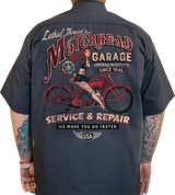 LETHAL THREAT Motorhead Garage Shop Shirt - Gray - Medium DG60177M