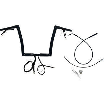 FAT BAGGERS INC. 1-1/4" EZ Install Flat Top Handlebar - 12" - Black 749912-B