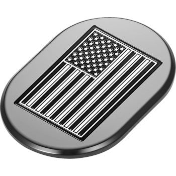 FIGURATI DESIGNS Antenna Cover - Right Rear Fender - Contrast Cut American Flag - Black FD26-AC-BLK-RT
