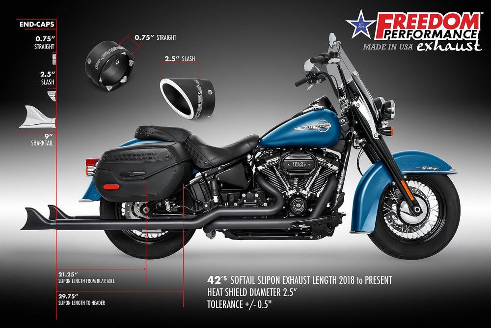 HARLEY M8 SOFTAIL 2.5" TUCK & UNDER TRUE DUALS FULL SYSTEM 2018-PRESENT BUNDLE *NOT FOR WIDE TIRE BIKES