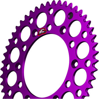RENTHAL Rear Sprocket - Aluminum - 49 Tooth - Purple - Kawasaki/Suzuki 112U-520-49GEPE
