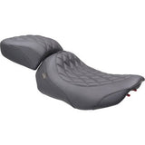 MUSTANG Wide Tripper™ Seat - Solo - Dark Brown/Black Stitching - FLT/FLH '23-'25 89503