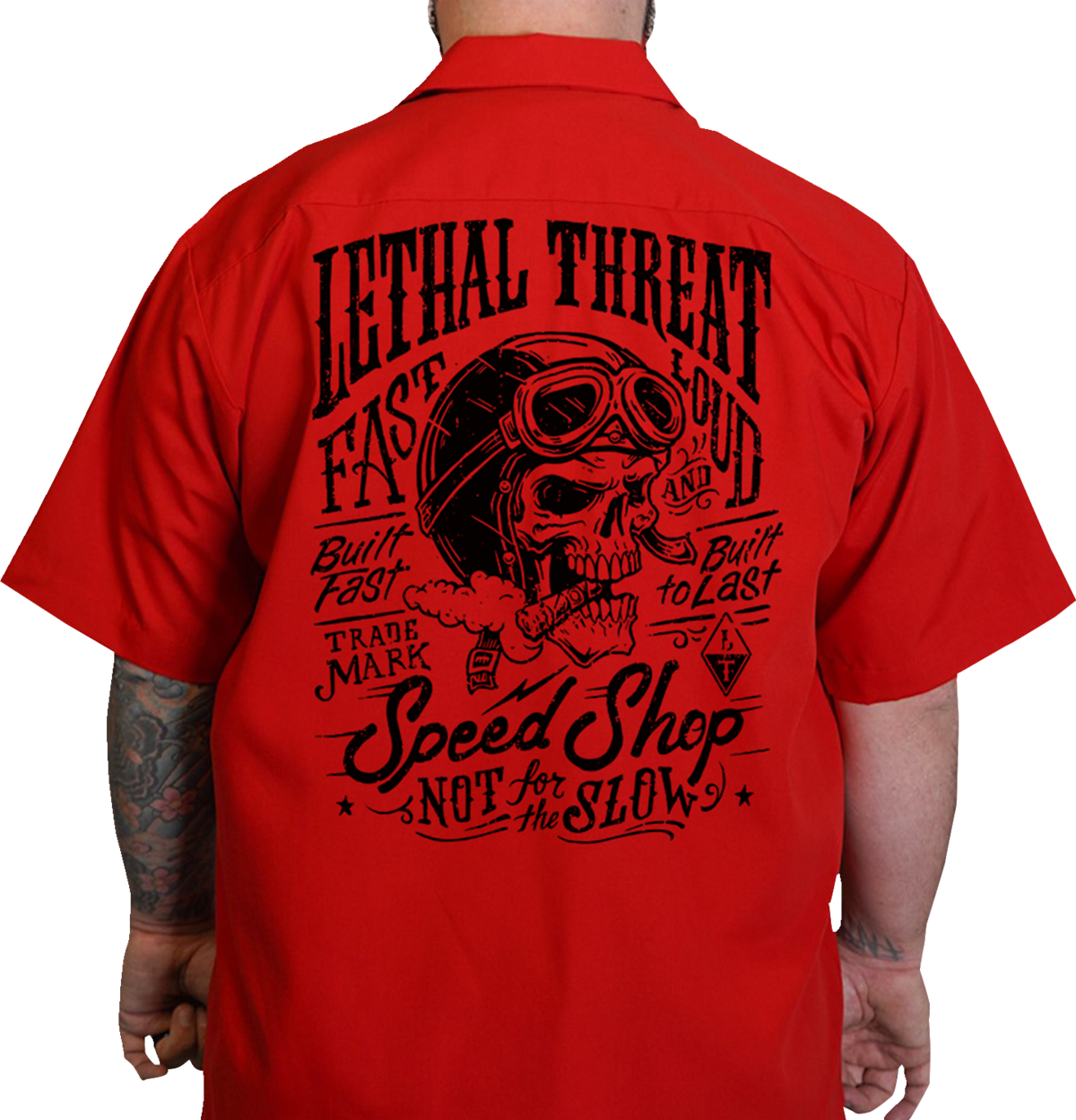 LETHAL THREAT Not for the Slow Skull Shop Shirt - Red - 2XL DG60162XXL
