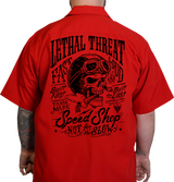 LETHAL THREAT Not for the Slow Skull Shop Shirt - Red - 3XL DG60162XXXL