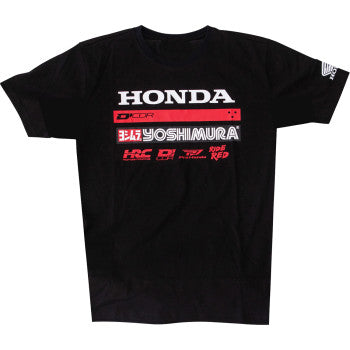 D'COR VISUALS Tshirt Factory2 Honda Black Lg 80-131-3