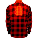 GERBING HEATED CLOTHING 7 V Battery Heated Flannel Shirt - Red/Black - 2XL GER7VFS-RB-XXL