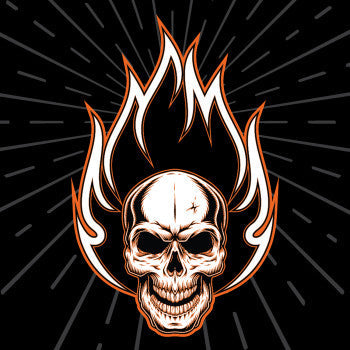 ZAN HEADGEAR Flydanna® Head Wrap - Flaming Skull Z312