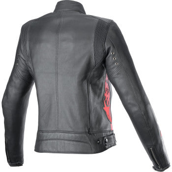 ALPINESTARS Stella Dyno Leather Jacket - Black/Haute Red - Small 3113924-1346-S