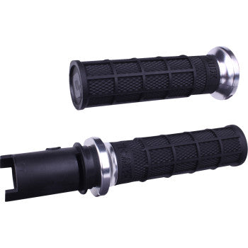 ODI Hart-Luck Signature V-Twin Lock-On™ Grips - CVO - Black/Silver V31HTC-BB-S