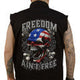 LETHAL THREAT Freedom Ain't Free Printed Sleeveless Button Down Shirt - Black - Large CO60195L