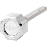 FIGURATI DESIGNS Transmission Oil Dipstick - Magnetic - Curved - Silver - Twin Cam  FD01-MAGTD-SM-SS