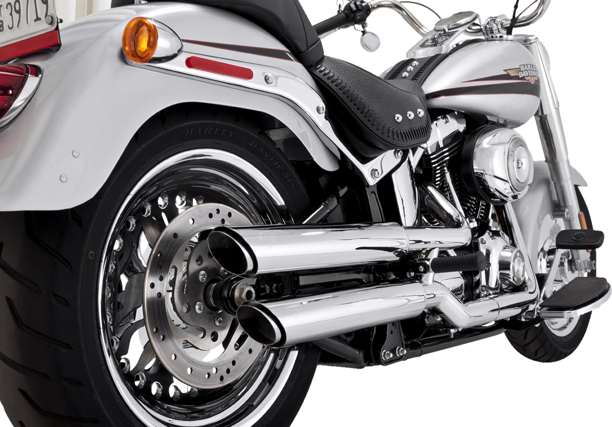 VANCE & HINES 3" Twin Slash Slip-On Muffler - Chrome Fat Boy  2010-2017 16343