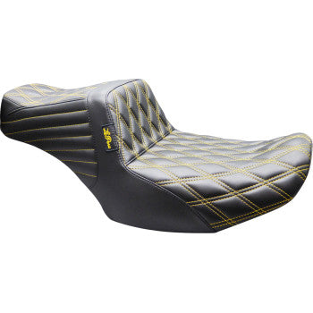 LE PERA Tailwhip Seat - Double Diamond - Gold Stitch - FLH/FLT '23-'26  LV-587DD-GD02