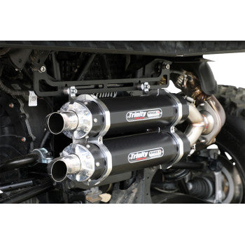 TRINITY RACING Slip-On Muffler - Black - Dual - Xpedition  TR-4193S-BK