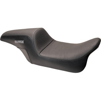 SLYFOX Slyfox Seat - Gray Logo - Smooth Vinyl - Carbon Fiber - Dyna '06-'17 SlyFox4682B
