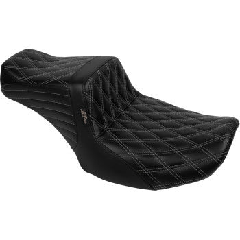 LE PERA Tailwhip Seat - Bright Gray Double Diamond Stitch - FLHFLT '23-'24 LV-587DD-GY01