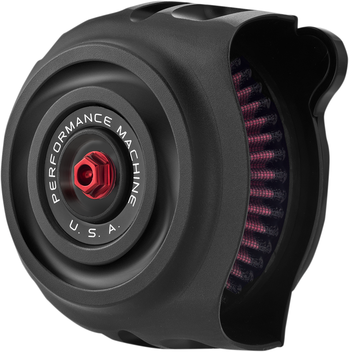 PERFORMANCE MACHINE (PM) Vintage Air Cleaner - Black Ops - Big Twin 0206-2130-SMB