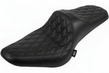 DRAG SPECIALTIES SEATS - Predator III Seat Predator III 2-Up Seat - Vinyl - Double Diamond - Black Stitch - Chieftain '25/Challenger '20-'25 - 0810-2466