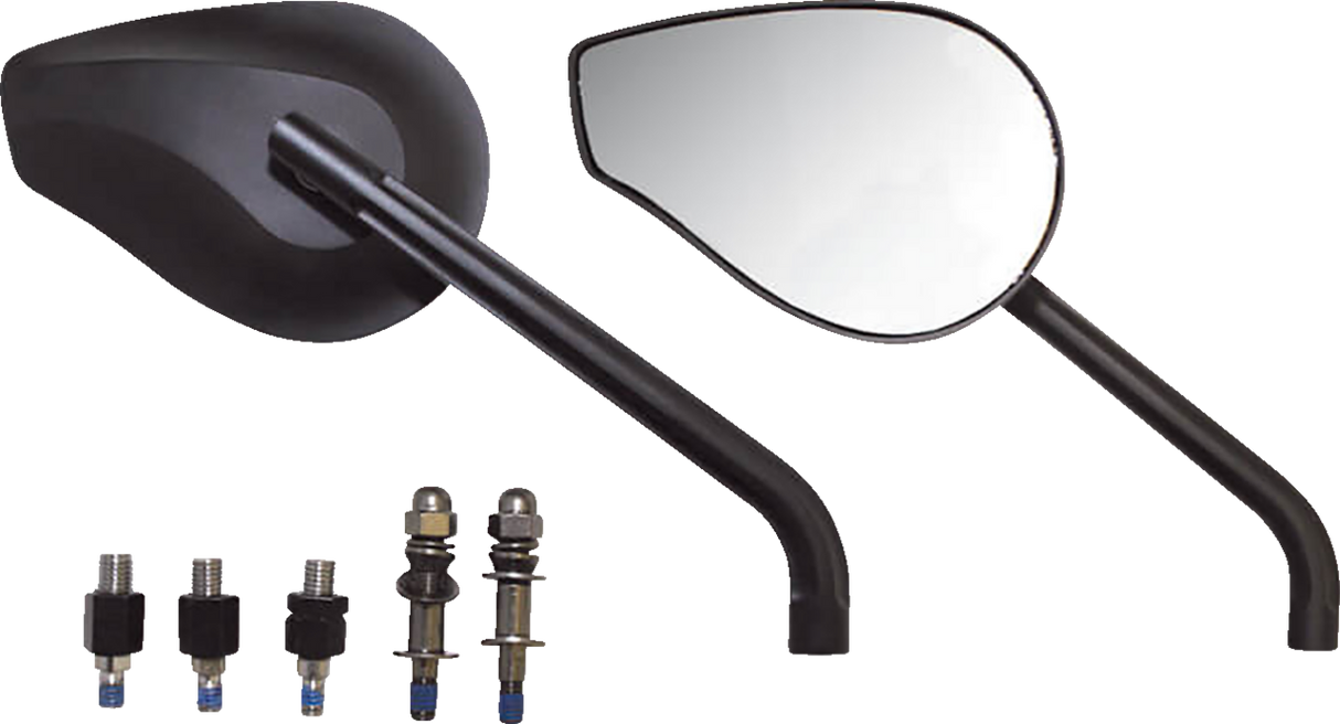 HIGHSIDER Mirror - Phoenix 1 - Side View - Oval - Black 301-590