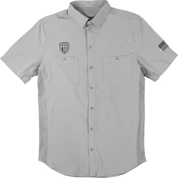 American Biker Let's Ride Vented Shirt - Gray/Black - 2XL ABBLETSRIDE16ST26GY2