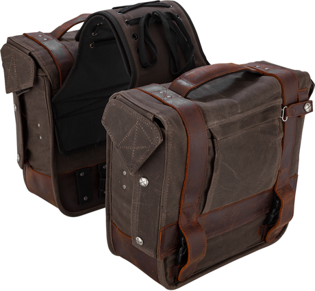 BURLY BRAND Throw-Over Saddlebag - Dark Oak B15-1002D