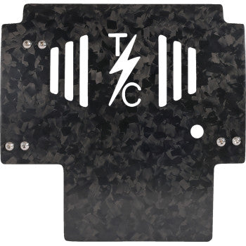 THRASHIN SUPPLY CO. Skid Plate - Carbon Fiber/Forged - With Gold Brackets - FLHX/FLTRX TSC-3035-5