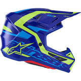 ALPINESTARS SM7 Helmet - Deed - Gloss Blue/Yellow Fluo - 2XL 8302426-7253-XXL