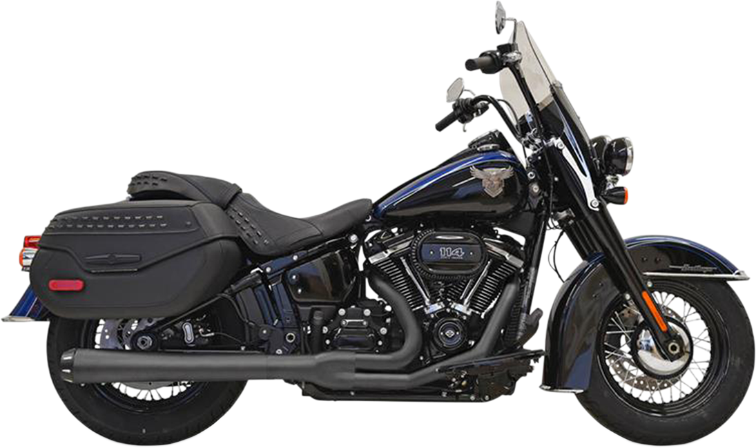 BASSANI XHAUST 2:1 Exhaust - Black Softail Heritage/Deluxe/l Sport Glide  2018-2021  1S91RB