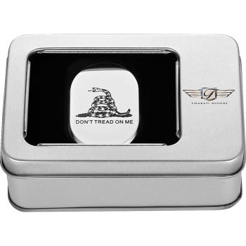 FIGURATI DESIGNS Antenna Cover - Left Rear Fender - Don't Tread On Me - Chrome  FD40-AC-SS-LT