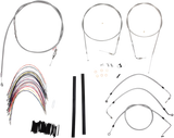 BURLY BRAND Handlebar Cable/Brake Line Kit - Complete - 18" Ape Hanger Handlebars - Stainless Steel B30-1081