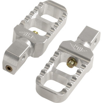 JOKER MACHINE Serrated Stubby Footpegs - Silver - Indian 08-642-8