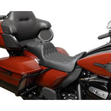DRAG SPECIALTIES Predator III Seat - Extended Reach - Double Diamond - Black - FLH/FLT '08-'24 0801-1923