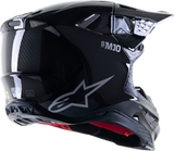 IN STOCK OPEN BOX ALPINESTARS SUPERTECH S-M10 Solid Helmet Black Glossy/Carbon SM 482-9041S