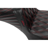 LE PERA Tailwhip Daddy Long Legs Seat - Red Double Diamond Stitch - FLH/FLT '23-'24 LV-587DLDD-R01