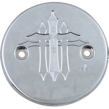 CARL BROUHARD DESIGNS Stator Cover - Cross - Chrome - Indian  0940-1650