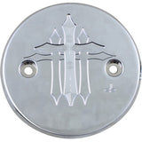 CARL BROUHARD DESIGNS Stator Cover - Cross - Chrome - Indian  0940-1650