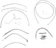 BURLY BRAND Handlebar Cable/Brake Line Kit - Complete - 15" Ape Hanger Handlebars - Stainless Steel B30-1118