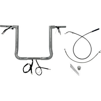 FAT BAGGERS INC. EZ Install Wired Handlebar Kit - 1-1/2" - Flat Top - 16" - Chrome 649016