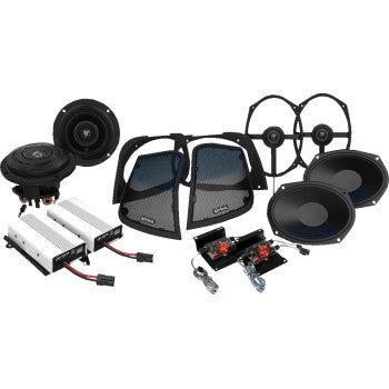 WILD BOAR AUDIO Amplifer/Speaker Kit - Fairing - Saddlebag w/Cut In WBA RETRO 800.4SG